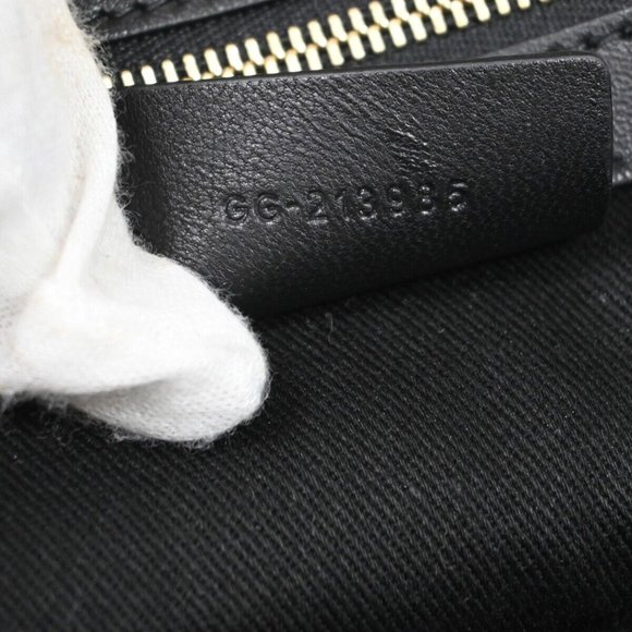 SALVATORE FERRAGAMO Signature Shoulder Tote Bag Canvas Leather Black GHW 57RJ307 - Picture 9 of 16